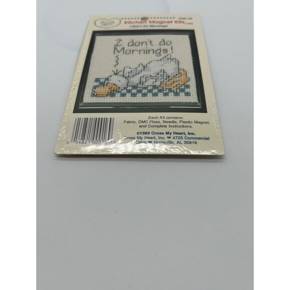 I Don't do mornings Kitchen Magnet kit 1989 Cross my heart - Picture 2 of 4